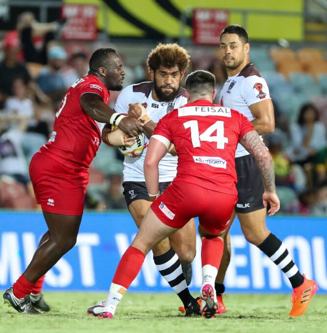 Junior Roqica in action for Fiji against Wales in the World Cup