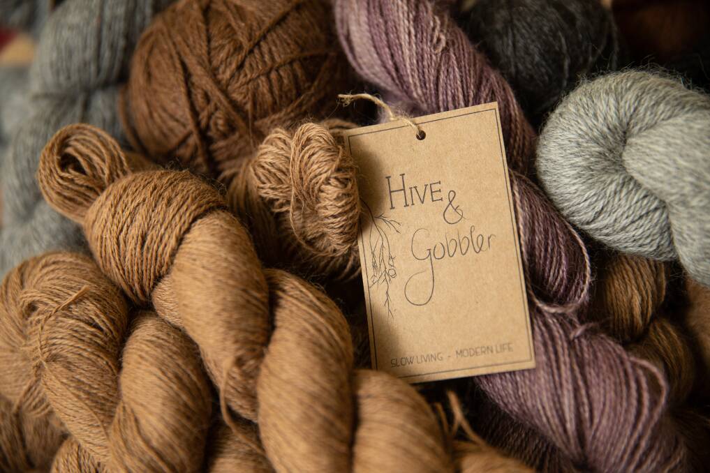 SLOW LIVING, MODERN LIFE: Some of the fibres in the Fibre Room at Hive & Gobbler. Picture: Marina Neil 