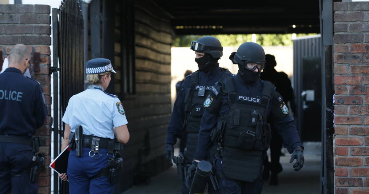 SHOW OF FORCE: Police raiding the Nomads' Islington clubhouse as part of a major crackdown on Hunter bikie gangs. Police claim they tried to broker a truce between the Nomads and Finks to end public violence.