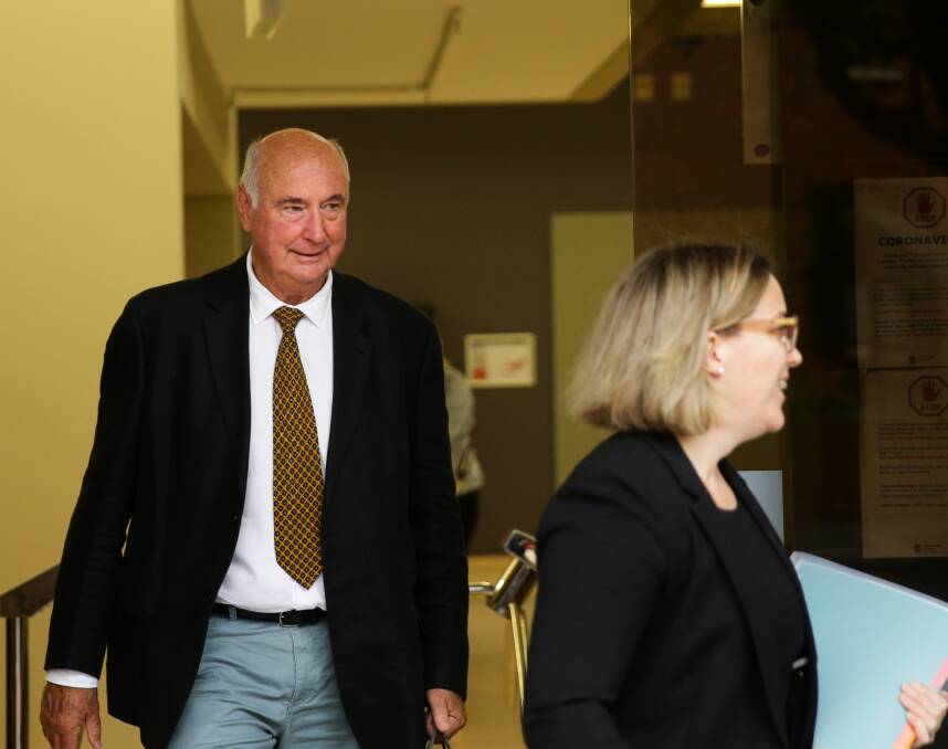 GUILTY: Truegain landowner Robert Pullinger leaving Parramatta Local Court on Tuesday with his solicitor Lauren Sims. Picture: Jonathan Carroll