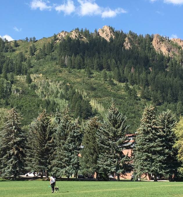 The Rockies loom over Aspen, making for some spectacular scenery.