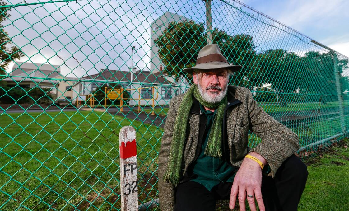 Factory man: Shane Howard at the site of where his old house was as a child, one of the Nestle's cottages in Dennington. Photo: Anthony Brady
