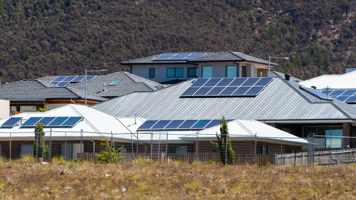 Generic - property, housing, development, Molonglo, green energy, solar power, panels. Picture: Elesa Kurtz