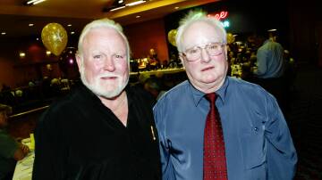 TWINS: Colin and Allan Elliott at Maitland junior cricket's 50th anniversary dinner in 2003. Picture: Jamie Wicks