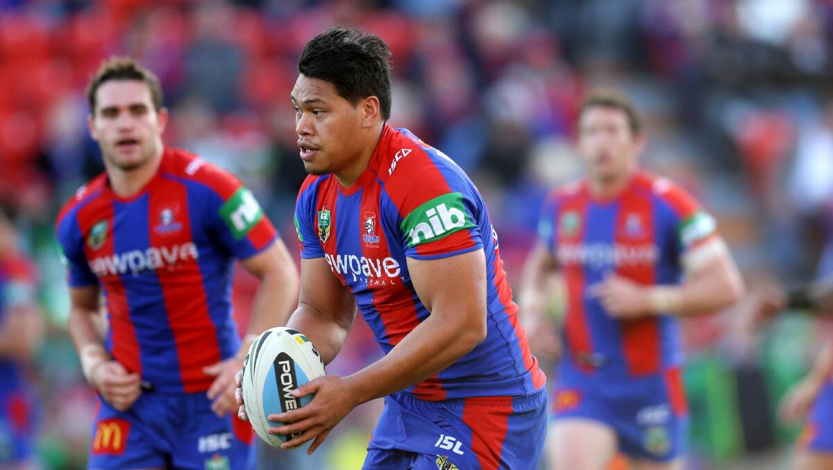 RECRUIT: Sam Mataora playing for the Newcastle Knights in 2016. Picture: Jonathan Carroll