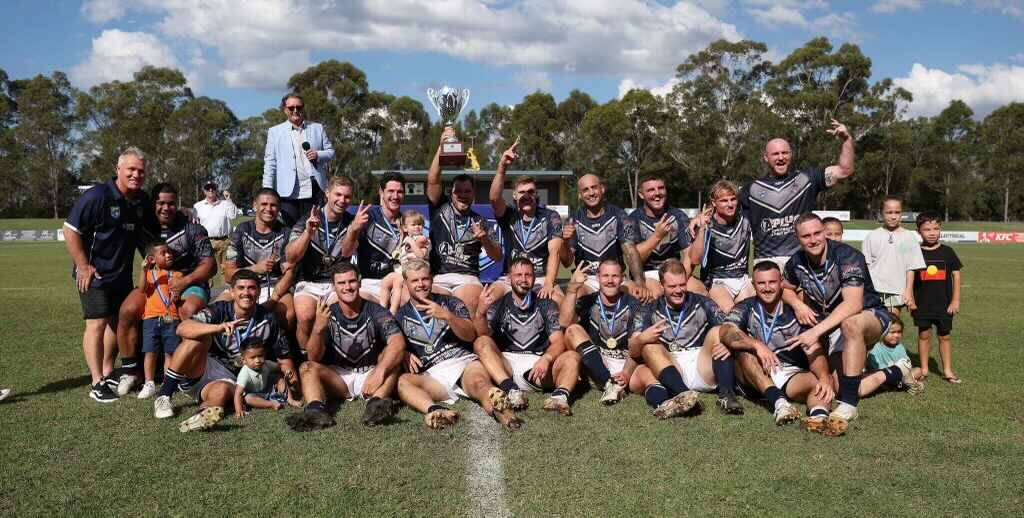 Newcastle celebrates Sunday's NSW Country Championships title at Cessnock Sportsground. Picture supplied