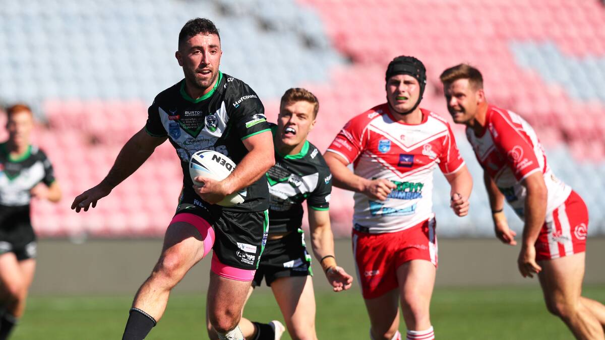 Maitland halfback Brock Lamb during the Newcastle Rugby League grand final at McDonald Jones Stadium on Saturday. Picture by Peter Lorimer