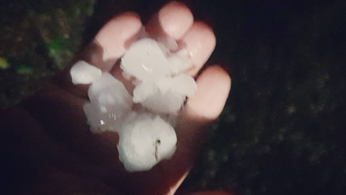 HEARTY HAIL: The culprit in Donald Street. Picture: Peter Dousling