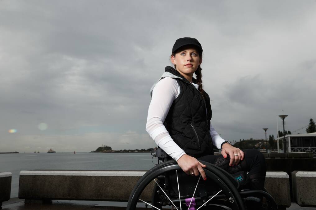 VICTORIOUS: Lauren Parker, pictured at Queens Wharf in April, won her first paratriathlon race in France on June 17. Picture: Max Mason-Hubers