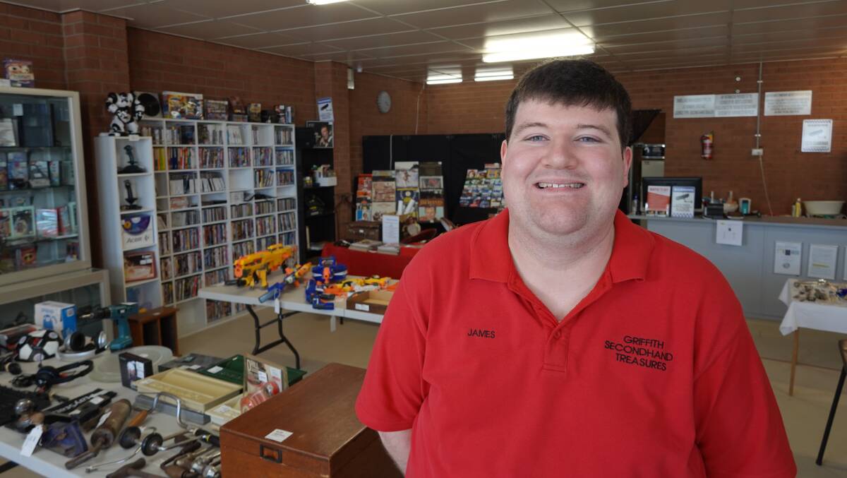 ODDITIES GALORE: James Cunningham is the operator of Griffith Secondhand Treasures. He has bought and sold dozens of unique items over the years. Photo: Monty Jacka