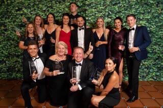 TEAM: The PRD Nationwide Hunter Valley team celebrate their offices' success at the awards.