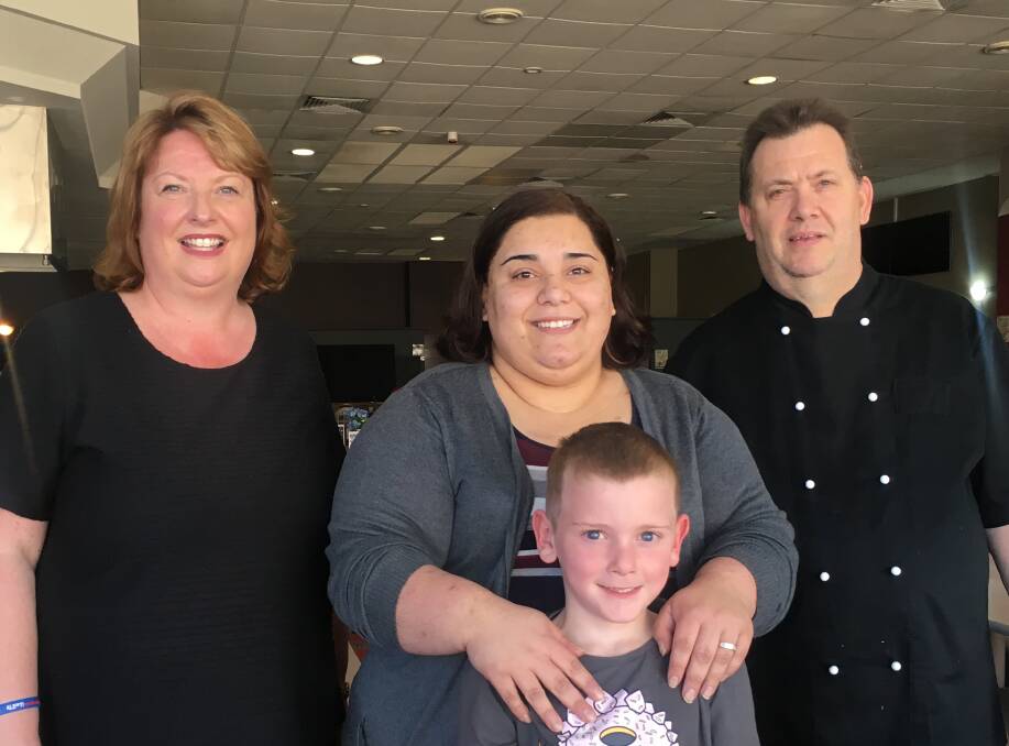 SUPPORTERS: Maitland Leagues Club representatives Jo and Steve Kelly (far left and right) with gala organiser Danielle Shultz and her son Hayden. Picture: Alysha Garrett