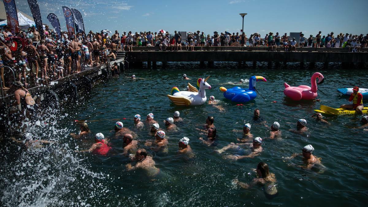 CANCELLED: Organisers of the Newcastle Harbour Australia Day swim pulled the pin on the iconic event late last year. Picture: Picture: Marina Neil