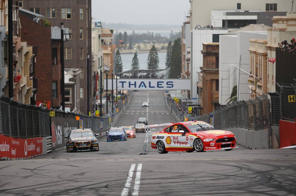RACING: The Watt Street section of Newcastle's Supercars track in 2019. Picture: Max Mason-Hubers