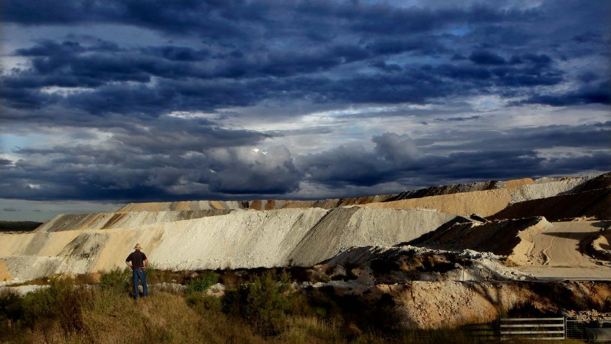 A local farmer overlooking Boggabri coal mine. Picture: Dallas Kilponen