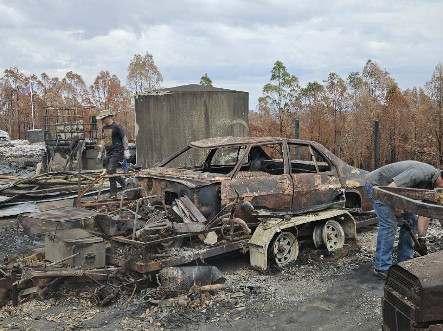 Steve's collection of vintage cars, including a number of classic Holdens, was destroyed