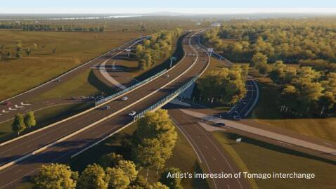 An artist's impression of what the Tomago interchange will look like as part of the M1 Pacific Motorway extension to Raymond Terrace.