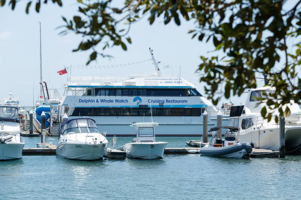 One of Moonshadow-TQC's cruise boats at d'Albora Marina in Nelson Bay. Picture by Max Mason-Hubers