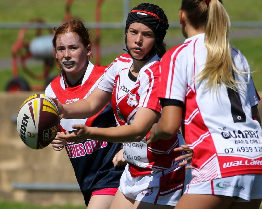 Gifted Girls: West Maitland Junior Rugby League is hoping to expand it's girls teams to include Under 12’s through to Under 18’s. Photo: Valentine Sports Photography.