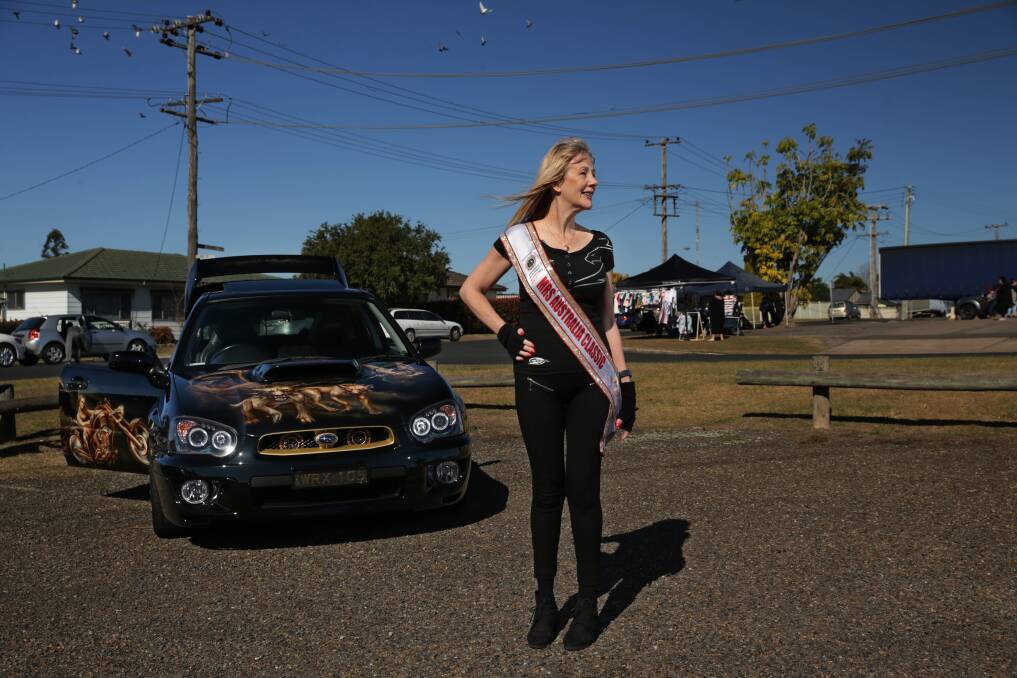 FANCY: Sue Turner showing her Subaru as part of her community engagement ahead of Mrs Australia International World. Picture: Simone De Peak
