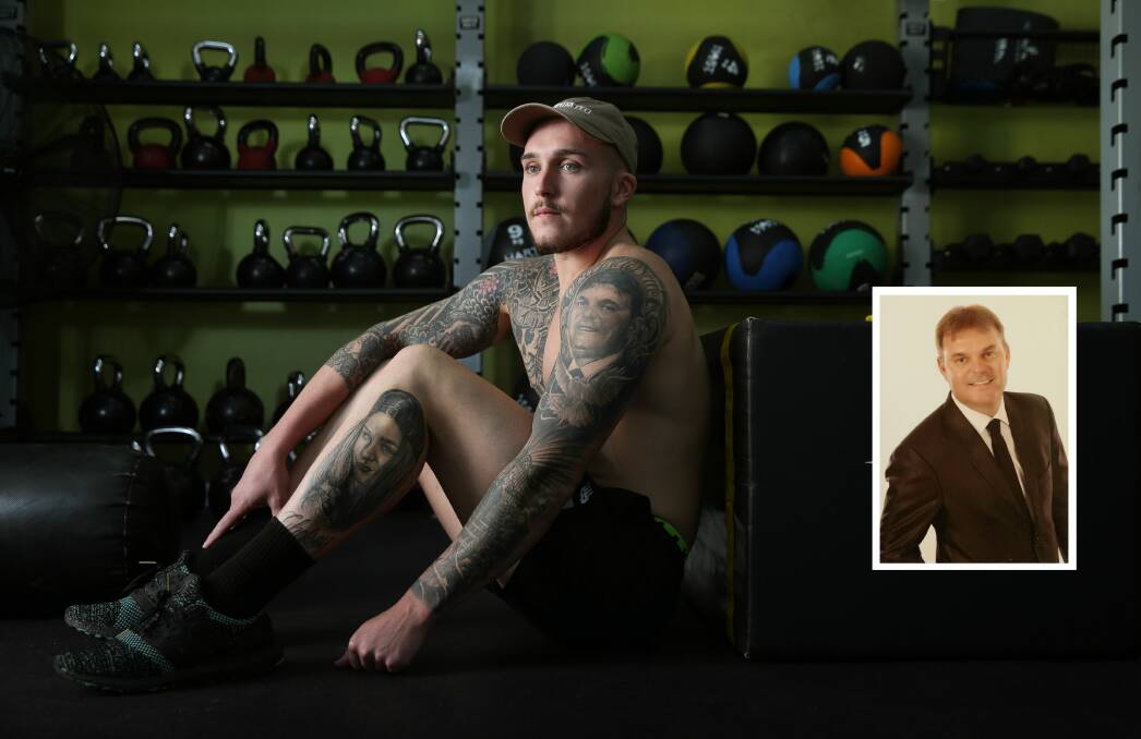 HELPING HAND: After losing his father Peter, inset, and sister to suicide, 25-year-old Brock Mendyk is raising awareness of mental health. Picture: Marina Neil