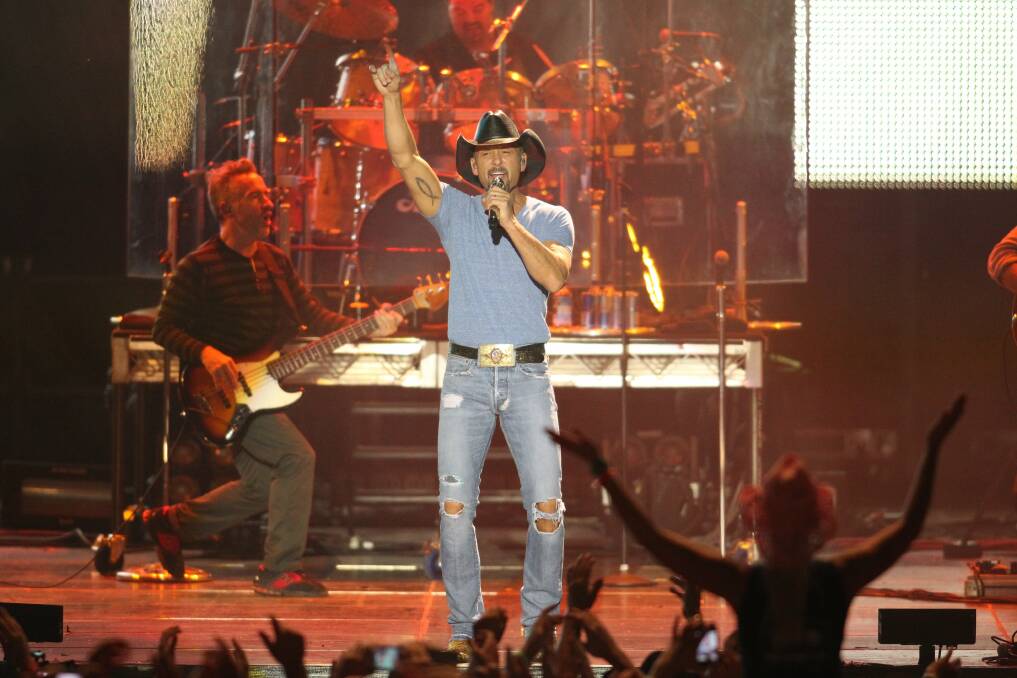 Tim McGraw at a previous Hope Estate performance. Picture: Ryan Osland