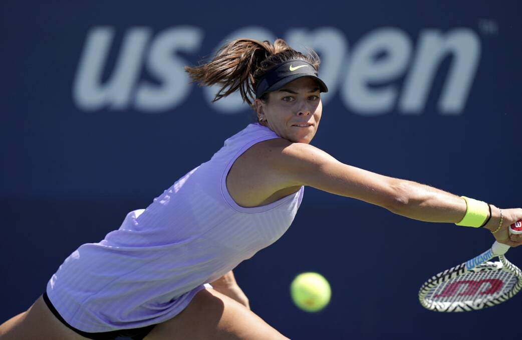 Anna Tomljanovic, of Australia, serves to Anett Kontaveit, of Estonia, during the second round of the US Open tennis championships Thursday. Picture: AP Photo/Michael Owens
