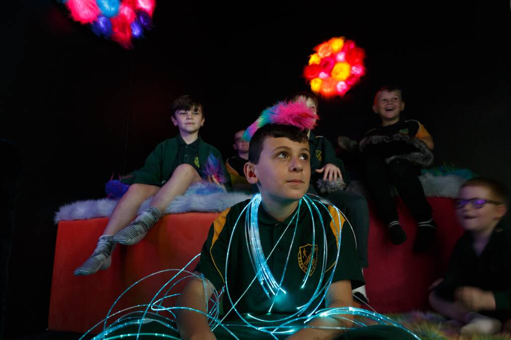 Thornton Public School teamed up with local artist Bliss Cavanagh to build a calming but stimulating sensory room for students. Picture: Max Mason-Hubers