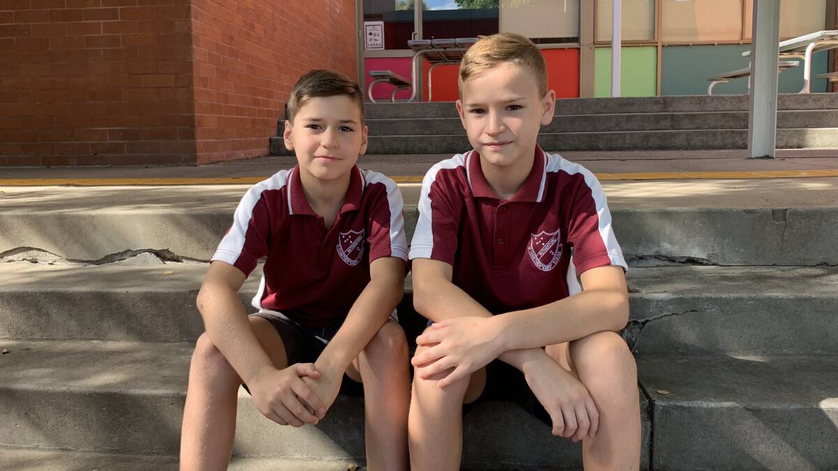 MAKING A SPLASH: Beau and Blake Burton are smashing school records and personal bests. Picture: Rutherford Public School