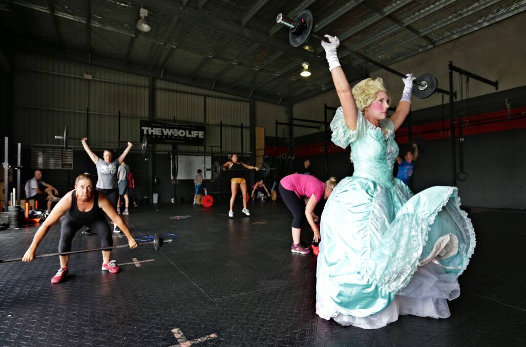 EARLY DAYS: Helen Hopcroft at the gym in February, ahead of her project My Year as a Fairy Tale. Picture: Simone De Peak