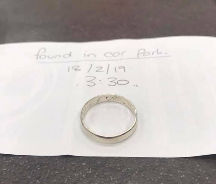 The ring found at Woolworths Rutherford car park.