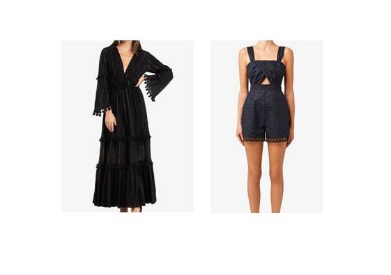 Brand: Seed Heritage, left to right: Tassel Trim Dress ($159.95), Lace Detail Romper ($189.95).