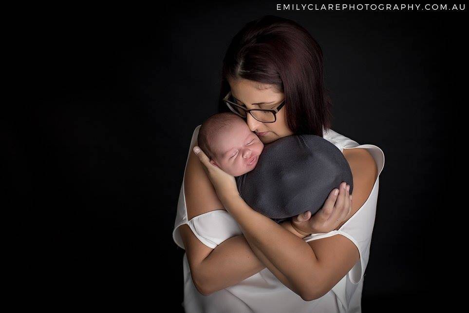 Elle Brooks and baby Tanner. Picture: Emily Clare Photography