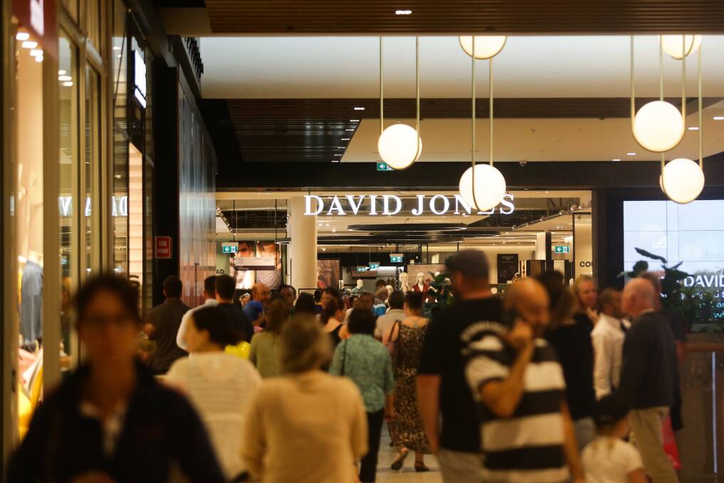 SHINY AND NEW: People shopping in the new Green Hills outside David Jones. Picture: Jonathan Carroll