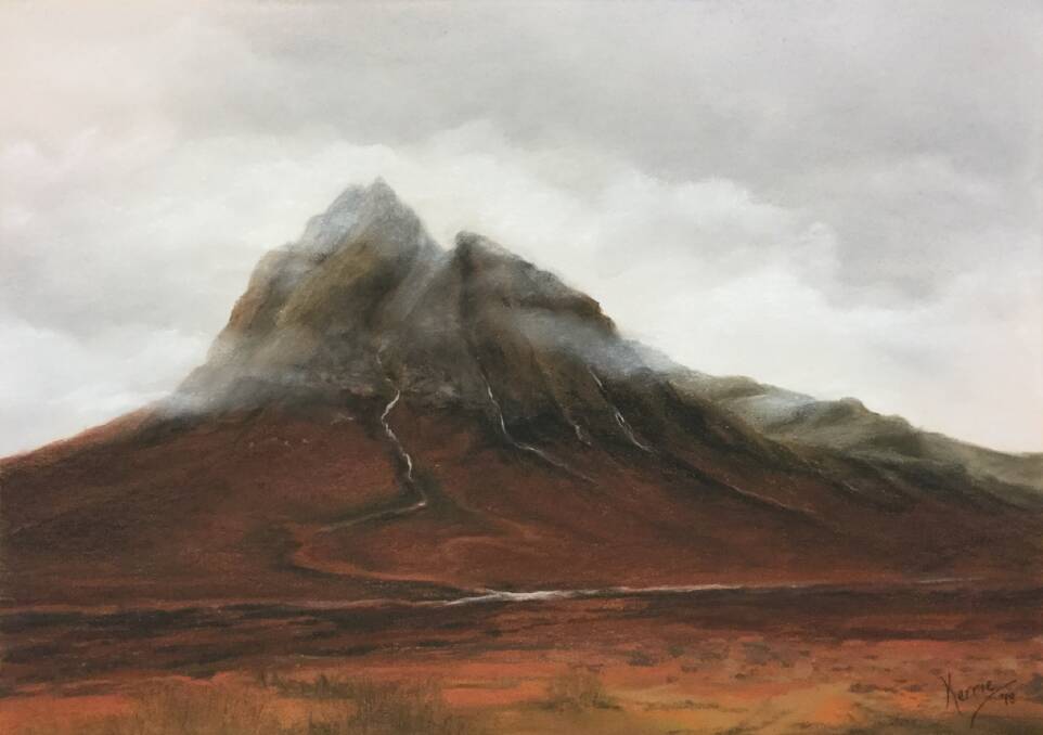 MYSTICAL: Kerrie Coles' painting, "Ben Lomond in the mist, Scottish Highlands." Picture: Courtesy, Kerrie Coles