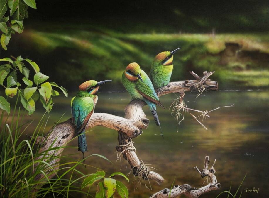 James Hough's painting, "Apsley Bee Eaters". Picture: Courtesy, James Hough 