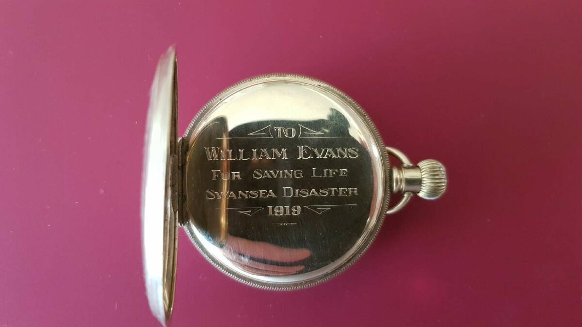 HEIRLOOM: The watch presented to one of the rescuers, William Evans. Picture: Courtesy, Evan Campbell 