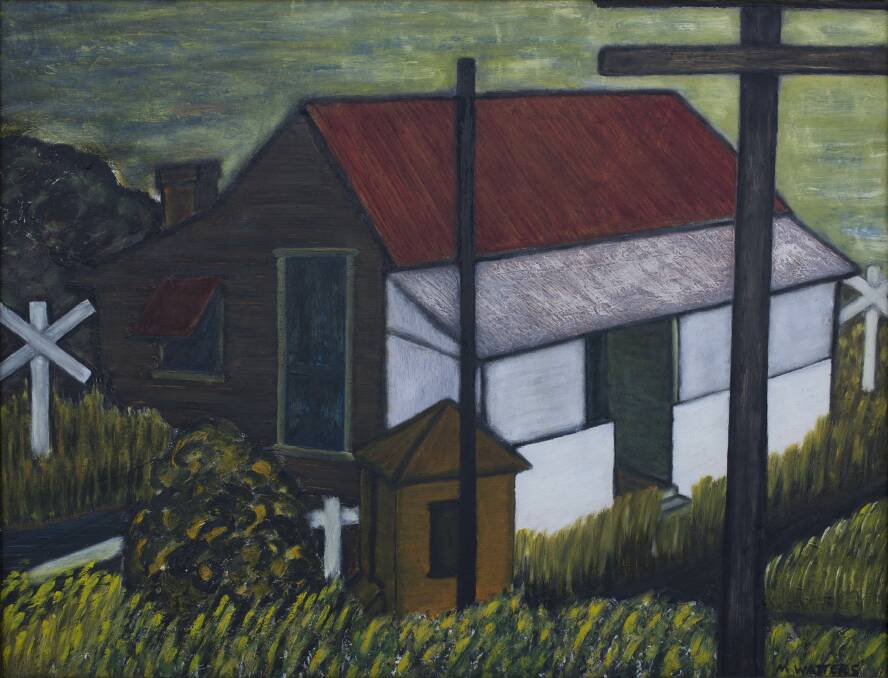 An early Max Watters painting, "House at No.5", which he created in 1962. Picture: Courtesy, Muswellbrook Regional Arts Centre 