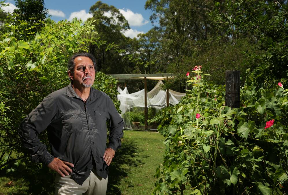 Glenn Albrecht at Wallaby Farm, the family property at Duns Creek, in 2015. Picture: Simone De Peak