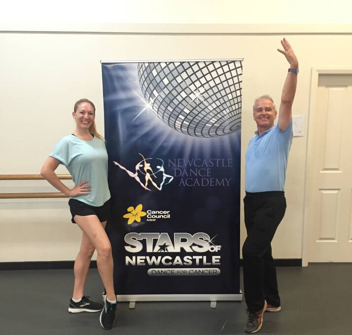 SMOOTH AS SATIN: Rachel Mackie and Scott Bevan will perform a disco dance in the "Stars of Newcastle" fundraising concert for Cancer Council NSW.
