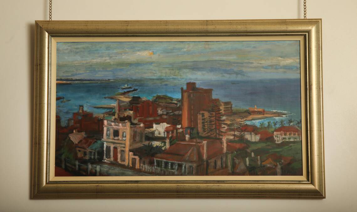 A Margaret Olley painting of Newcastle hangs in the club's main lounge. Picture: Marina Neil