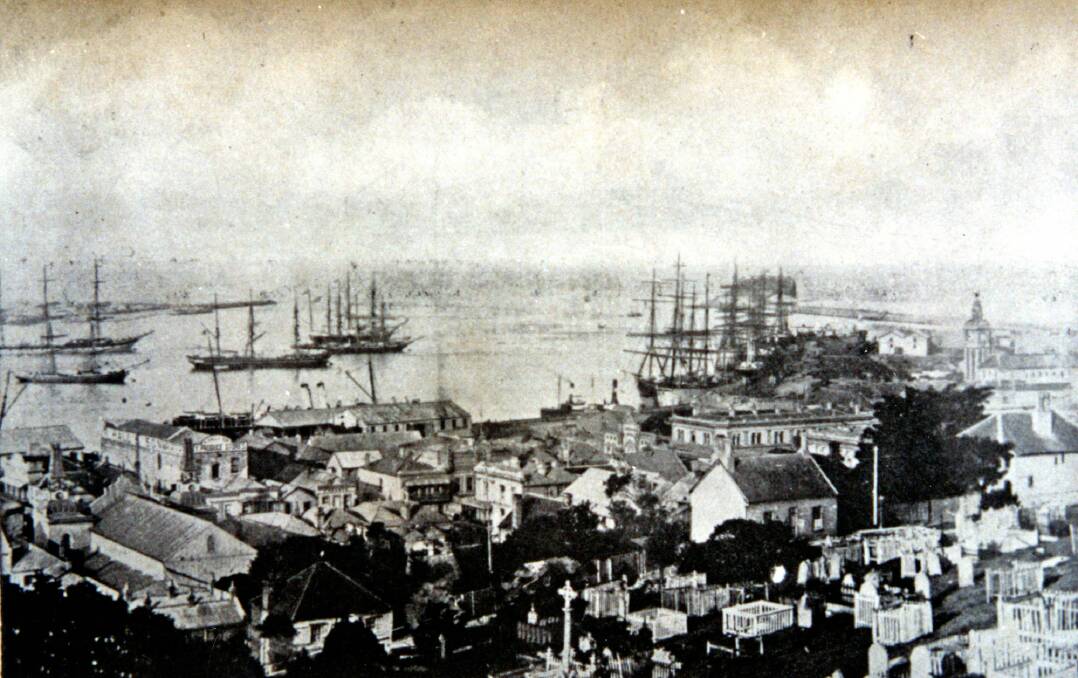 A view of Newcastle harbour in the late 19th century. Picture: Courtesy, Special Collections, University of Newcastle Library. 