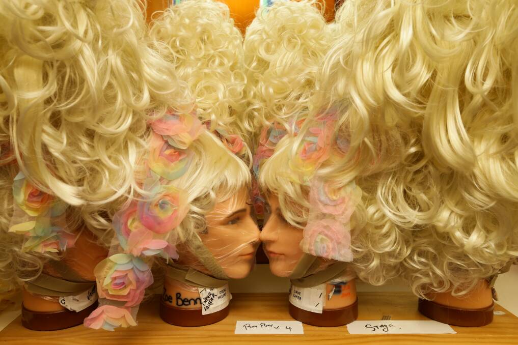 Wigs backstage at the Civic Theatre, ready for the production of "Priscilla, Queen of the Desert". Picture: Jonathan Carroll