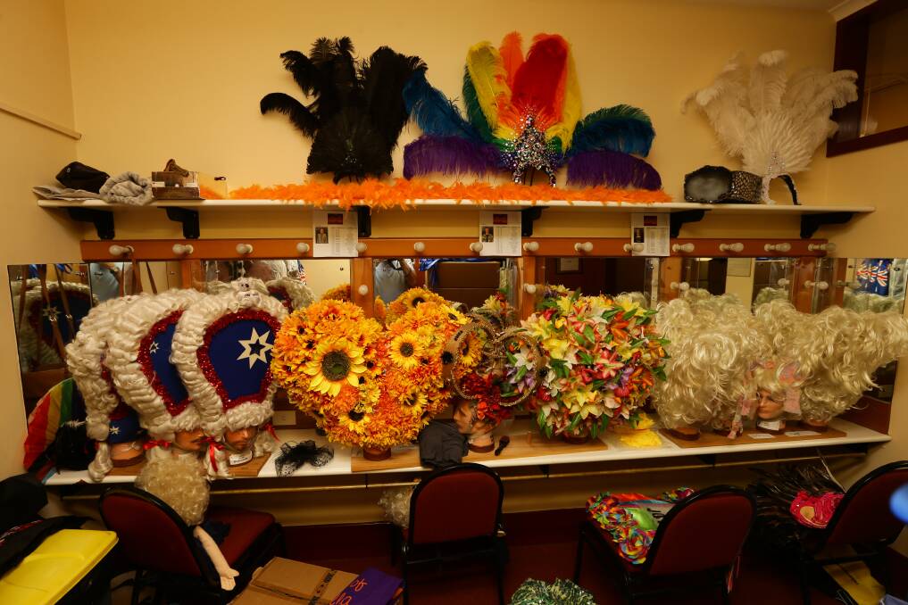 Costumes and headdresses backstage at the Civic Theatre. Picture: Jonathan Carroll