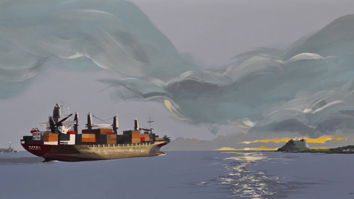 Gavin Fry's painting, "Leaving Newcastle", on exhibition at Cooks Hill Galleries. Picture: Courtesy, Gavin Fry