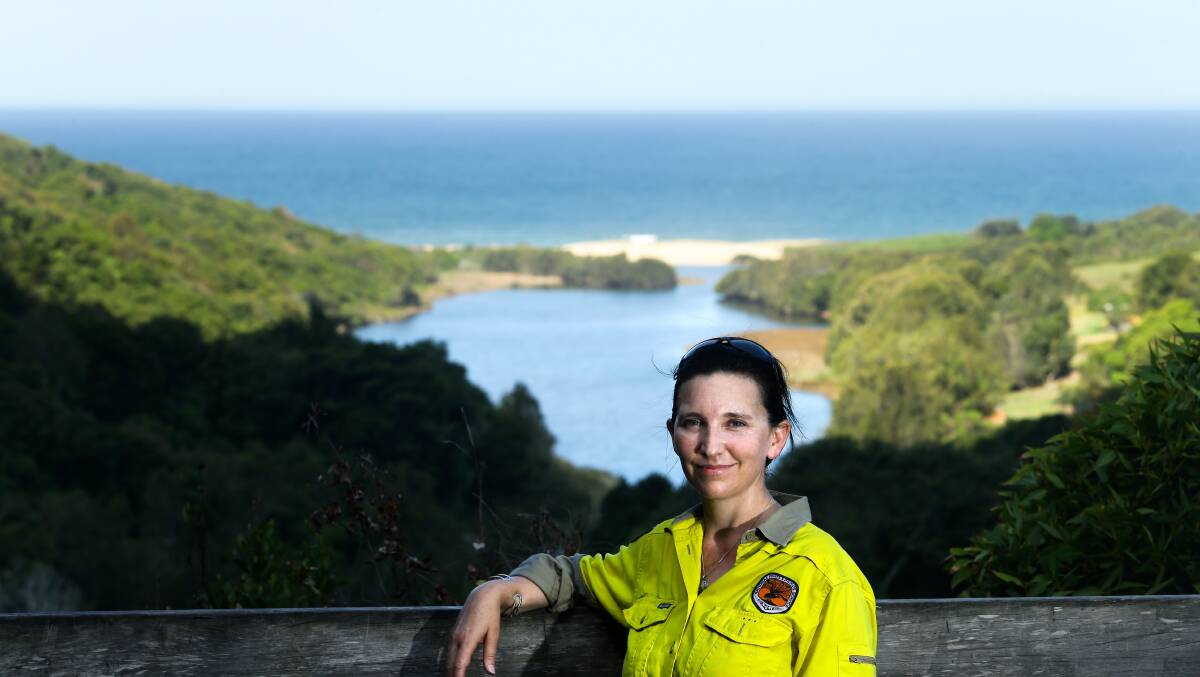 NPWS ranger Kate Harrison at Leichhardt's Lookout. Picture: Jonathan Carroll