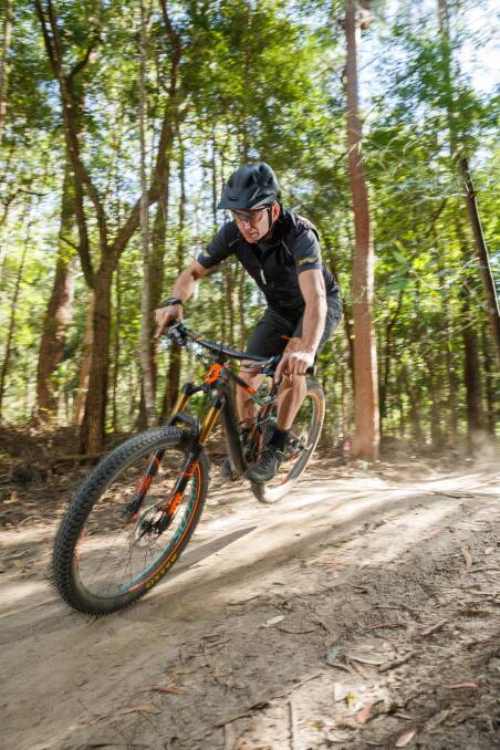 BACK ON TRACK: A rider on the popular development trail at Awaba Mountain Bike Park in western Lake Macquarie. Picture: Max Mason-Hubers 