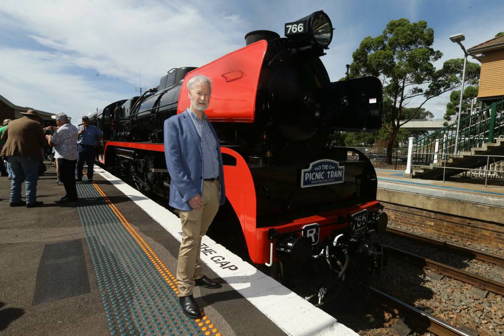 FULL STEAM AHEAD: Chris Richards with the locomotive R766 at Maitland Station before its launch journey. Pictures: Jonathan Carroll 
