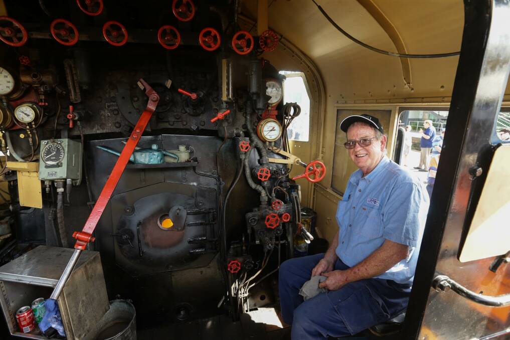 IN CONTROL: Locomotive driver and project manager Mark Stapleton in R766. 