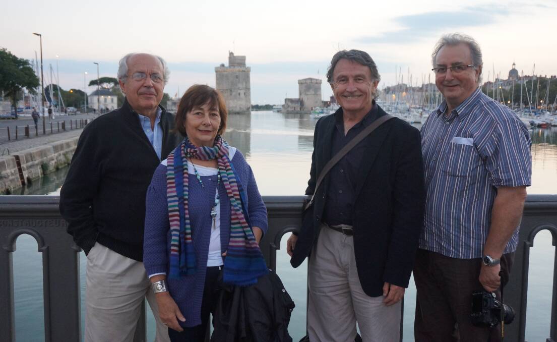 SHARED PASSION: Gerry Collins with French friends in the city of La Rochelle. Picture: Courtesy, Gerry Collins 